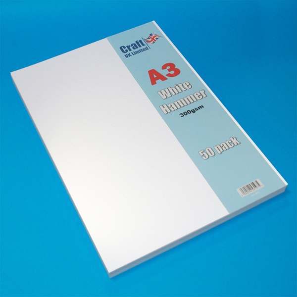 A4 Card White Matt Hammered Embossed 270gsm Card Making