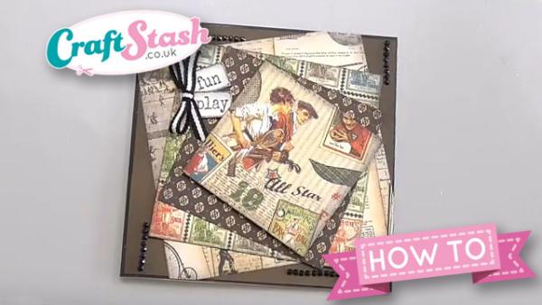 HOW TO: Vintage style card with Stitched & Pierced square dies - Ann-marie Vaux