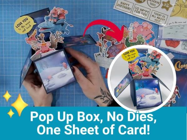Pop-Up Box Card from 1 Sheet of Card ✂️ No Dies Needed!!