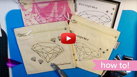 How To: Diamond Hot Foil Stamped Canvas Bag & Card by Kerri-Ann Briggs