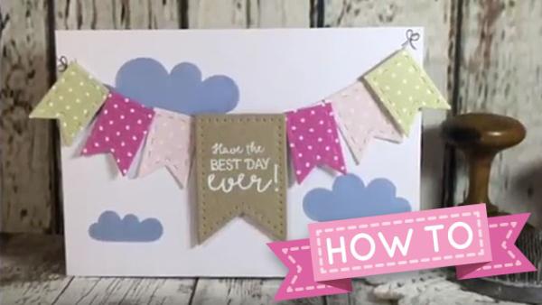 HOW TO: Stitched & Pierced washing line bunting card