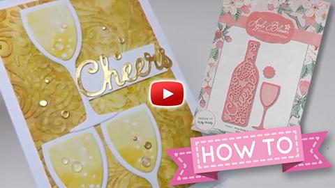 HOW TO: Apple Blossom Wine Bottle & Glass Die Set by Crafti Potential