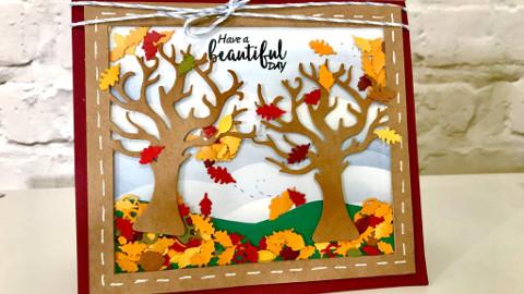 Autumn Shaker Card with Partial Diecutting