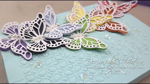 HOW TO: Rainbow Butterflies card and box set by Christina Griffiths