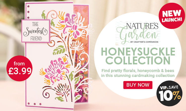 Nature's Garden Honeysuckle Collection - Find pretty florals, honeycomb and bees in this stunning cardmaking collection